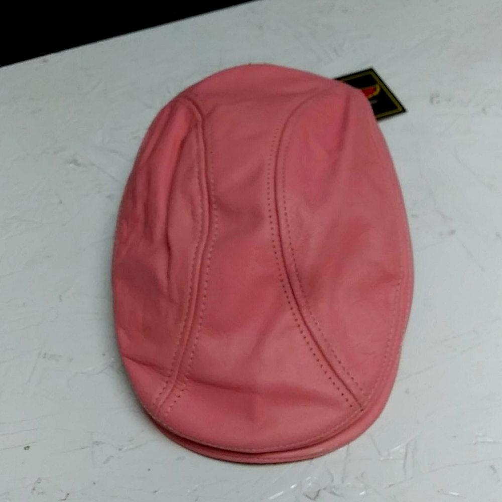 Biker leather driving cap